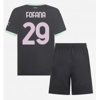 Dětský fotbalový dres AC Milan Youssouf Fofana #29 2024-25 Třetí Krátký Rukáv (+ trenýrky)